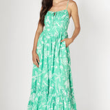 Tropic Corset Tiered Maxi Dress