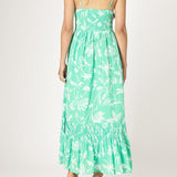 Tropic Corset Tiered Maxi Dress