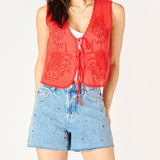 Emily Embroidered Denim Shorts