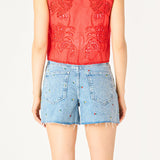 Emily Embroidered Denim Shorts