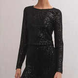 Aurora Sequin Cropped Long Sleeve