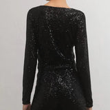 Aurora Sequin Cropped Long Sleeve