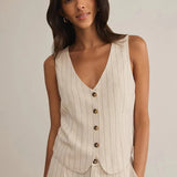 Belfort Pinstripe Linen Vest