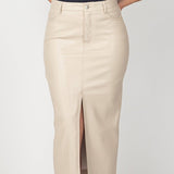 Calliope Faux Leather Midi Skirt