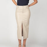Calliope Faux Leather Midi Skirt