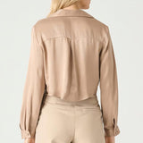 Darci Cropped Button Front Blouse
