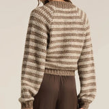 Este Metallic Stripe Cardigan