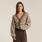 Este Metallic Stripe Cardigan