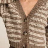 Este Metallic Stripe Cardigan