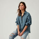 Happy Hour Solid Poplin Top