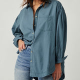 Happy Hour Solid Poplin Top