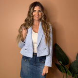 Iris Double Breasted Tweed Blazer