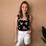 Shye Embroidered Square Neck Top