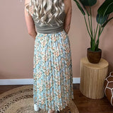 Green Thumbs Pleated Midi Skirt
