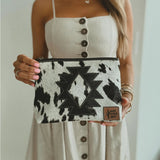 Cowhide Aztec Makeup Bag