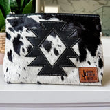 Cowhide Aztec Makeup Bag