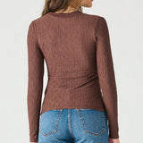 Nissa Textured Twist Front Top