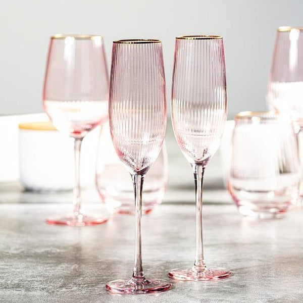 Optic Flute w Gold Rim