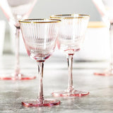 Optic Cocktail Glass w Gold Rim