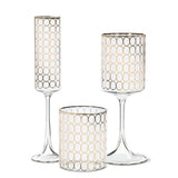 Slender Wine Glass w Gold Rings