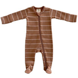 Organic Ribbed Zip Footie