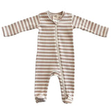 Organic Ribbed Zip Footie