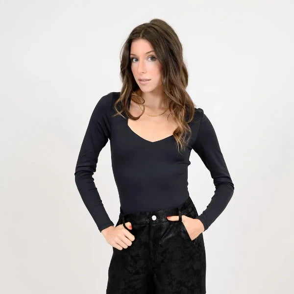 Sanna LS Sweetheart Neck Top