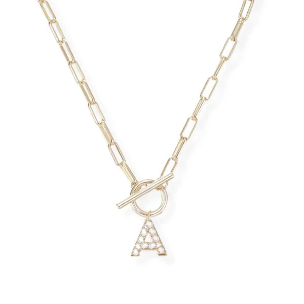Sparkle Toggle Initial Necklace