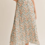 Green Thumbs Pleated Midi Skirt