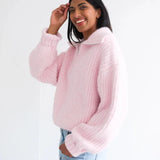 1/2 Zip Trucker Neck Sweater