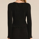 Veronica Pleated Boat Neck Top