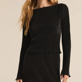 Veronica Pleated Boat Neck Top