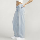 V-Front Mid Rise Wide Leg Jeans