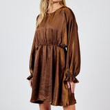Warm Tea Dolman Sleeve Mini Dress