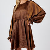 Warm Tea Dolman Sleeve Mini Dress