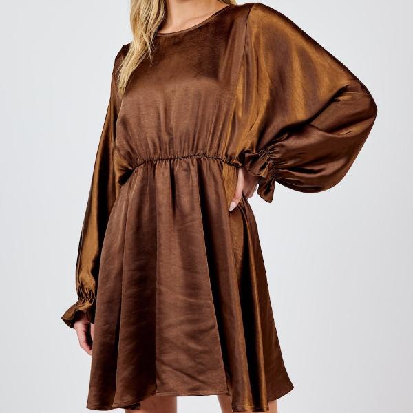 Warm Tea Dolman Sleeve Mini Dress