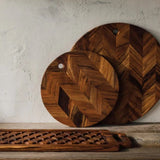 Chevron Acacia Wood Serving Board