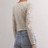 Aurora Sequin Cropped Long Sleeve