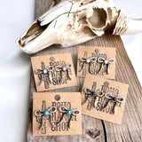 Western Coquette Bow Stone Studs