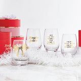 Wine Is Poured Stemless Wine Glass