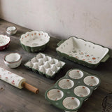 Camellia Stoneware Muffin Pan