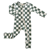 Checkerboard Organic 2-Way Zip Romper
