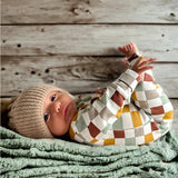 Checkerboard Organic 2-Way Zip Romper