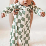 Checkerboard Organic Zip Footie