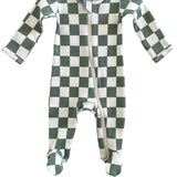 Checkerboard Organic Zip Footie