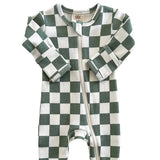Checkerboard Organic Zip Footie