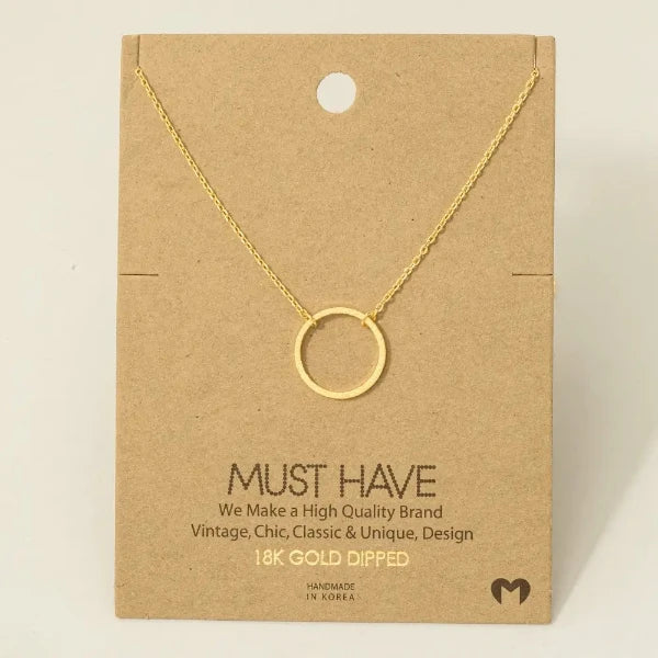 Circle Cutout Pendant Necklace