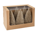 Champagne Sparkle Bottle Brush Trees Set/6
