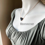 Druzy Heart Pendant Necklace