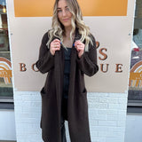 Gabby Hooded Boucle Coatigan